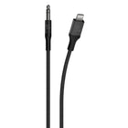 Scosche - câble audio tressé 3,5 mm auxiliaire à Lightning - 1,2 m (4 pi) - gris spatial-Le câble inclut un connecteur Lightning et un connecteur auxiliaire 3,5 mm pour brancher les téléphones et les tablettes sur le port d’entrée auxiliaire, à la maison ou dans l’auto.