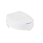 Drive Medical - Rehausseur de siège de toilettes avec verrouillage et abattant, hauteur de 4 po-Blanc, plastique