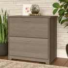 Bush Furniture - Classeur latéral à 2 tiroirs Cabot - Gris cendré-Les coulisses à billes fluides à pleine extension des tiroirs classeurs facilitent l’accès au contenu