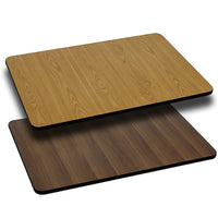 Flash Furniture – Dessus de table rectangulaire laminé et réversible de 24 x 42 po, naturel ou noix-Table de restaurant ou de banquet