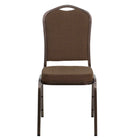 Flash Furniture – Chaise de banquet empilable à dossier couronne, bâti cuivré avec tissu à motif brun, (FDC01SVS076)-Chaise de banquet multi-usages
