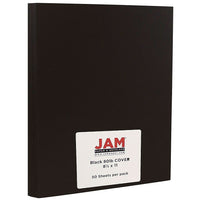 JAM Paper - Papier cartonné mat, 8,5 x 11 po, 80 lb, noir lisse, 50/paquet (64429575)-Papier cartonné noir, couverture
