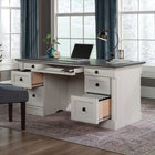 Sauder 65"W La Collection Palladia Bureau Ministre - Finition Glacier Oak-   Tiroirs inférieurs sur glissières à extension complète pour des fichiers suspendus de format Lettre, Légal ou A4