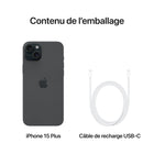 Apple - iPhone 15 Plus 6,7 po ecran Liquid Retina, 512 Go, Noir, Bell et Virgin Plus-Garantie limitée d'un an du fabricant