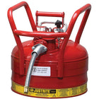 JustriteMD – Bidon de sécurité AccuFlowMC D.O.T., 8 x 11 3/4 x 12 po, rouge-Support immobilisateur avec vis de serrage facile à tenir empêchant le dégagement de la vapeur et les fuites durant le transport