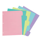 Staples - Intercalaires - Pastel-Intercalaires en papier à 5 onglets, comprend 10 étiquettes blanches