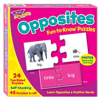 TREND enterprises Inc. Ensemble de casses-tête éducatifs sur les différences, 48 pièces-Jeu de casses-tête épais en deux pièces pour apprendre l’anglais de base