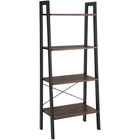Vasagle - Étagère échelle de style industriel à 4 niveaux - Brun foncé-Ultra-durable