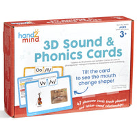 Hand2Mind - Cartes son et phonétique 3D-Déplacez simplement la carte et l'image photographique 3D réelle change afin de voir la position initiale et finale de la langue, des lèvres et de la bouche pour chaque son.