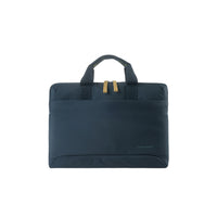 Tucano sac pour ordinateur ultra-mince Smilza 15 pouces-Extérieur bleu marine, intérieur et fermetures éclair jaune ; Plastique recyclé