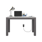 CosmoLiving by Cosmopolitan - Bureau Astor avec chargeur sans fil - 121,3cm L x 76,5cm H x 61cm P - Gris graphite-Assemblage rapide et facile
