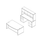 Office Star - Coquille de bureau à devant arqué, 72 po, de la collection Napa,-Bords PVC résistant aux chocs de 3 mm