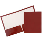 JAM Paper Chemises de présentation lustrées à 2 pochettes, 9 1/4 x 11 1/2 po, marron, 12/paq.-Marron