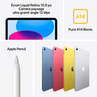 Apple - iPad 10eme generation, 10,9 po ecran Liquid Retina, Wi-Fi 6, puce A14 Bionic, 64 Go, iPadOS 16, Argent-Wi-Fi 6 et connectivite 5G (sub-6 GHz)
