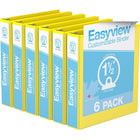 Davis Group Super offre Easyview, Reliure View à anneaux ronds 1.5 po, personnalisable, paquet de 6 - Jaune-3 Reliure À Anneaux
