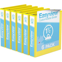 Davis Group Super offre Easyview, Reliure View à anneaux ronds 1.5 po, personnalisable, paquet de 6 - Jaune-3 Reliure À Anneaux