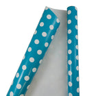 JAM PaperMD – Papier d’emballage-cadeau à pois, format géant, 40 pi2, bleu avec pois blancs, 3/paquet (2226416993g)-Pois