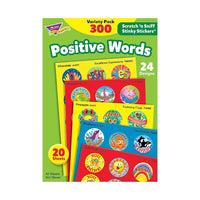 TREND enterprises Inc. Autocollants puants, mots positifs, 2.5 cm de diamètre, 300 autocollants-Autocollants parfumés pour motivation, récompense et activités de bricolage.