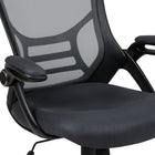 Flash Furniture Chaise de bureau ergonomique pivotante en maille grise foncée à dossier haut avec cadre noir et bras rabattables-Le bouton de réglage de la tension d'inclinaison ajuste la résistance à l'inclinaison vers l'arrière du fauteuil