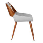 Armen Living - Panda Mid-Century Chaise de Salle à Manger Tissu - Gris-Idéal pour la cuisine, la salle à manger, le bureau à domicile, le cadre commercial ou tout espace de vie de votre maison