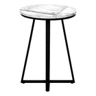 Monarch Specialties - 2178 Table D'Appoint - 22 po H/Marbre Blanc/Metal Noir-Dimensions du produit : 15,75 pouces de long x 15,75 pouces de large x 21,75 pouces de haut