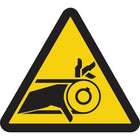 Accuform Signs - Étiquettes De Sécurité Avertissement Iso - Danger De Piégeage Par Courroie D'Entraînement, 4po x 4po-Type d'affichage Adhésif