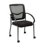 Pro-Line – Chaise d’invité avec dossier ProGrid et roulettes, noir-Dossier ProGrid respirant avec soutien lombaire intégré