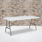 Flash Furniture – Table pliante à 2 battants de 30 x 72 po, plastique blanc (RB3072FH)-Dessus blanc granite avec 1,75 po d'épaisseur