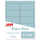 JAM Paper - Étiquette d'adresse laser/jet d'encre - 2 po x 4 po - Bleu bébé - Paquet de 120-Emballage anglais seulement
