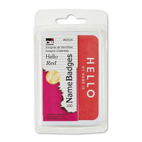 Charles Leonard – Étiquettes de nom « Hello », auto-adhésives, 0,25 x 3 po, rouge, 1200/paquet (CHL935335)-Un moyen facile et rapide pour identifier les personnes, les objets ou un travail bien accompli