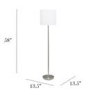 Simple Designs – Lampe de sol à incandescence, blanche (LF2004-WHT)-Commutateur au pied; assemblage partiel requis