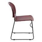 Flash Furniture - Chaise ultra-compacte empilable bourgogne de la série HERCULES avec cadre enduit de poudre noire-Quantité de pile: 35