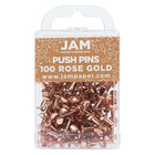 JAM Paper – Punaises, or rose, 2 paquets de 100, total de 200 (22432063a)-Plastique or rose avec pointe métallique