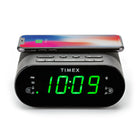 Timex - TW500 Radio-réveil FM avec chargement sans fil et USB - Noir-Le chargement sans fil est compatible avec les téléphones compatibles Qi et les AirPods avec étui de chargement sans fil
