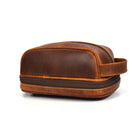 Tolredo Poseidon Leather Toiletry Bag - Brown-Cuir de traction à l'huile de la plus haute qualité, 100 % cuir véritable de première qualité