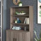 Sauder - La Collection Affirm Surmeuble de Bibliothèque - Finition Hudson Elm-Deux tablettes fixes. 