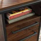 Sauder 49"W La Collection Nova Loft Bureau - Finition Grand Walnut-   Cadre en métal laqué pour la durabilité et le design