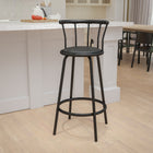 Flash Furniture – Tabouret de bar en vinyle avec dossier couronne, 30 po, noir-Appui-pieds