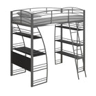 Lit mezzanine double Studio - Argenté-Économie d’espace