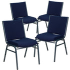Flash Furniture – Chaise empilable robuste bleu marine à motifs à revêtement Hercules rembourrée de 3 po, 4/pqt-Ensemble de 4 chaises empilables polyvalentes