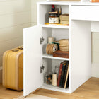 Table de bricolage avec huche Crea, Blanc solide de Meubles South Shore-RANGEMENT PRATIQUE : organisez vos outils d’artiste dans les multiples espaces qu’offre cette table de bricolage, comme le cabinet, le tiroir et le classeur, qui rendront votre travail plus efficace