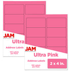 JAM Paper Étiquettes adresse pour le courrier, 2 x 4 po, rose rythmé, 240 par paquet-6 2/5 oz