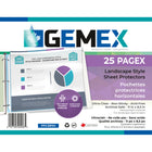 Gemex - Pochettes protectrices format paysage Pagex, Ultraclair, 11 x 8-1/2, 25 pqt-Ouverture horizontale sur le côté 11½ afin de faciliter l’utilisation