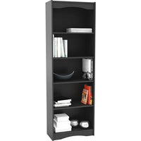 Sonax – Bibliothèque de 72 po de la collection Hawthorn, noir minuit-Formes incurvées très jolies