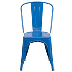 Flash Furniture – Chaise empilable pour l’intérieur et l’extérieur, métal, bleu (CH31230BL)-Chaise empilable de style bistro
