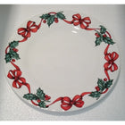 Roy Kirkham – Ensemble de 6 assiettes à thé de 20 cm, modèle ruban de Noël-Forme : ronde
