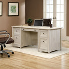 Sauder 65"W La Collection Edge Water Bureau Ministre - Finition Chalked Chestnut-Ce bureau à domicile offre beaucoup d'espace pour un ordinateur et autres objets de travail