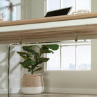 Sauder - 426479 La Collection Bergen Circle Goulotte de gestion des cordons - Blanc-Blanc, Metal