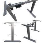 AnthroDesk - Bureau de demarrage assis-debout avec commandes faciles à monter/descendre - Gris-La largeur du cadre peut être ajustee de 33,36 po à 50,78 po (87 cm - 129 cm)