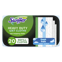 Swiffer - Recharges de linges humidifiés multi-surfaces Sweeper Heavy Duty, parfum Grand air, paquet de 20-Attirent et emprisonnent 50 % plus de saleté que les linges humidifiés Swiffer
